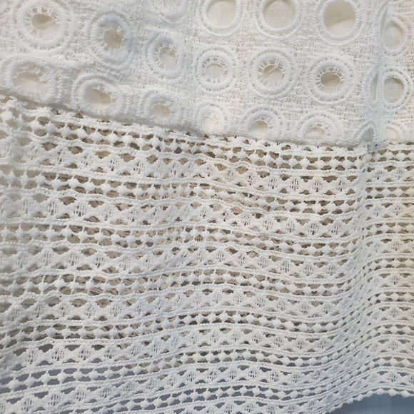 NWT Ivory White Eyelet Midi Light Academia Skirt by Do+Be - Picture 3 of 8